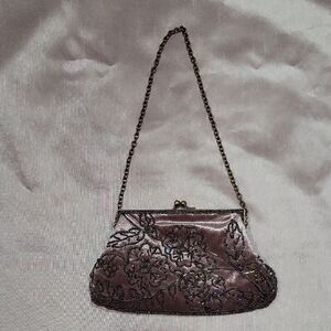 Vtg Repro Velvet Beaded Purse